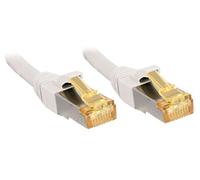 47329 RJ45 Câble réseau, câble patch CAT 6a (câble brut CAT 7) S/FTP 15.00 m blanc avec cliquet dencastrement