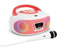 477409 Lecteur Cd Radio Fm Karaoké Bluetooth Pour Enfant Avec Micro Et Effets Lumineux - Poste Portable Avec Poignée - Alimentation Secteur Ou Piles