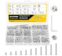 478 Pièces Coffret Boulons et Écrous M3, Vis à Tête Cylindrique à Empreinte Hexagonale, Assortiment en Acier Inoxydable 304 pour Réparation et Bricolage ournie