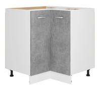 47897|HOMMIE® NEW MEUBLE DE CUISINE au design élégant - Haute qualité Armoire plancher d'angle Gris béton 75,5x75,5x80,5 cm Agglomér