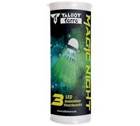 Talbot Torro Volants de badminton Magic Night plastique, LED Pack 3 Blanc/Jaune 479123