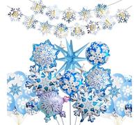 47PCS Ballons en aluminium à motif Frozen, pour une fête d'anniversaire sur le thème de La Reine des neiges, avec des décorations sur le thème d'Elsa et Anna