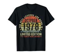 47th Birthday The Real Legends October 1978 47 Years Old Men T-Shirt