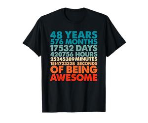 48 Ans 576 Mois d'être génial 48e Anniversaire Hommes T-Shirt