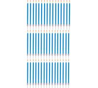 48 Bougies Anniversaire Longues Fines & Supports - Taille 12 cm x 0,5 cm - Couleur Bleu Clair