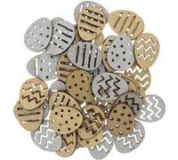 48 Confettis en bois - Oeufs Pâques - Dorés et argentés - Rico Design Doré G