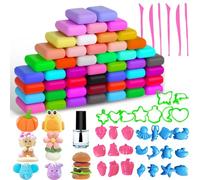 48 Couleurs Pâte à Modeler Enfant,Argile Autodurcissante,Vibrantes d'Argile Léger pour Enfants,Vibrantes d'Argile Léger,Loisirs DIY,Cadeau Créatif pour Garçons et Filles de 3 à 12 Ans