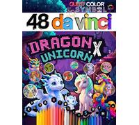 48 Da vinci ,Quest Color by Symbol - Vol. 4 : "Dragon X Unicorn": Multi-color version - A coloring book that requires multiple shades of color. Level : LIGHT