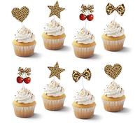 48 décorations pour cupcakes à motif léopard, décorations d'anniversaire à motif guépard, décorations pour cupcakes animaux pour fiançailles, baby shower, anniversaire, enterrement de vie de jeune