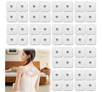 48 Électrodes Pads, Kit D'achat Tampons Électrodes Gelée Auto-Adhésifs avec Bouton 3,5mm, Pads de Remplacement Réutilisables, Auto-adhésifs Électrodes Pads pour Appareils TENS Sanitas et Beurer