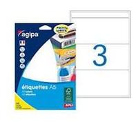 Etiquettes adhésives 64 x 133 mm Agipa 114024 - Pochette de 48
