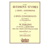 48 Famous Studies, (1st And 3rd Part): Oboe - Melodious Etudes With Oboe And Saxophone Sheet Music - Oboe And Saxophone Duet Book With 3 Duos Concertants