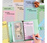 48 feuilles A6 - Accessoires de planification budgétaire - 100 enveloppes Challenge - Livre de ménage - Classeur d'épargne - Méthode d'enveloppe - 5000 euros - Planificateur financier
