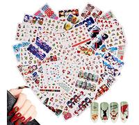 48 Feuilles Nail Art Stickers Decals,MWOOT Christmas Autocollants de Transfert à Eau D'Ongles Décalcomanies Pour Noël Autocollants à Ongles Conseils Décorations