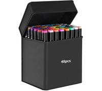 48 feutres coloriage adulte, feutre a alcool, marqueurs à dessin. Adaptés pour les bandes dessinées étudiantes, la peinture