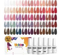 48 Flaçons Soak Off Uv Led Gel Rose Rouge Nude Brun Rouge 45 Couleurs Avec Base Top Coat Vernis Gel Semi-Permanent Vernis À Ongles Naturel Gel Manucure Nail Polish Pour Nail Art 8ml
