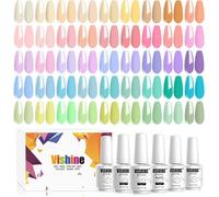 48 Flacons Vernis Semi Permanent Pastel Uv Gel Vernis À Ongles 45 Couleurs Rose Bleu Jaune Vert Macaron Classsique Collection Kit