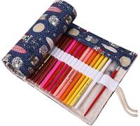 48 Holes Canvas Pencil Case For Painting Writing Colouring, Owl Design, Modern
