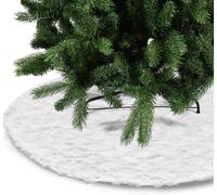 48 Inch Christmas Tree Skirt Faux Fur with Cable Knit Soft Plush Tree Skirt Reusable for Home Store School Merry Christmas Party Tree Decoration