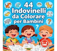 48 indovinelli da colorare per bambini: Libro di attività con indovinelli e pagine da colorare, perfetto come regalo per bambini 3-5 anni