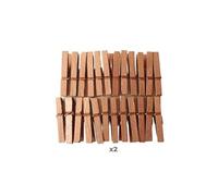 48 mini pinces à linge bois 3 cm - Cuivrées