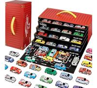 48 Mini Pull avec Ensemble Garage, Jouets Voiture Course Alliage, véhicules moulés sous Pression Friction avec Carte Course Pliable, Ensemble de véhicules Jouets camions mentaux en Vrac,1Pcs