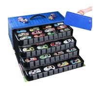 48 Mini Pull-Back Car with Built-in Garage Set, Multiple Simulation Scenes Metal Alloy Racing Car Toys, Bulk Mental Trucks Toy Vehicles Set for Kids, for Boys and Girls (Blue)