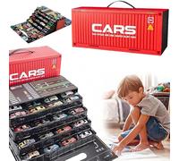 48 Mini Pull-Back Cars with Built-in Garage Set Upgraded Alloy Racing Car Toys,Bulk Mental Trucks Toy Vehicles Set,Toy Cars for Kids Ages 3+ Goodie Bag Stuffers Mini Cars Party Favors (Red)