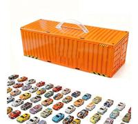 48 Mini Pull-Back with Built-in Garage Set, Friction-Powered Die-Cast Vehicles with Fold-Out Racing Map, for Boys and Girls (#2)