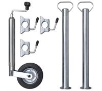vidaXL Roue jockey pour remorque 48 mm avec 2 tubes de support et 3 colliers G
