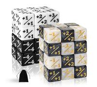 48 MTG Compteur de dés Token Cube, Magic The Gathering Glitter Sparkle Cube, Cube de loyauté Starry Marble D6 Cube Compatible avec CCG, MTG, Card Gaming Accessory(48pcs-Noir Blanc & Noir Blanc)