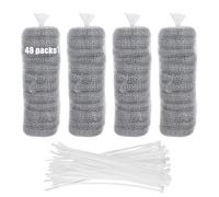48 PCS Lint Traps Washing Machine Lint Trap Stainless Steel lint Snare Traps Laundry Mesh Washer Hose Filter Washing Machine Lint Snare, Lint Traps Hose Screen Filter Catcher with 48 Nylon Cable Ties