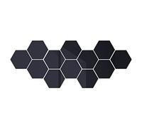 48 Pcs Miroir Acrylique Stickers Muraux Miroirs Amovible Sticker Géométriques Hexagone Décalque Autocollant Mural pour Maison Chambre Salon Décor (Noir, One Size)