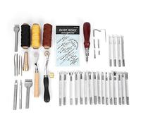 48 pcs Outil en Cuir Maroquinerie Ensemble d'outils Multi Timbre Poinçon Outils en Cuir avec poinçon Aiguille Outil Ensemble pour DIY en Cuir Artisanat Travail