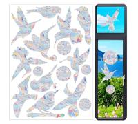 48 PCS Stickers Arc-en-Ciel pour Fenêtres, Effet Prisme Anti-Collision Oiseaux, Sticker Soleil Attrape-Rayons avec Design Ornitho-Décoratif