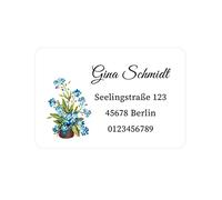 48 PERSONNALISÉS Étiquettes d'adresse/Étiquettes d'adresse de réponse personnalisées pour mariage,Fete,cadeau,produits,Noël Autocollants,enveloppes adresse Étiquettes - Rec011 (004 forget-me-not)