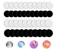 48 Pièces Aimants Autocollants Adhésifs et 48 Pièces Cabochons de Dôme en Verre Transparent, 25 mm/30mm Aimant Rond Puissant Adhésif, pour Armoires de Bureau Tableaux Blancs Photos Aimants Décoratifs