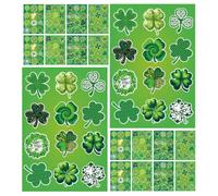 48 Pièces Autocollants Trèfle Vert pour Papier Décoratif Amovible