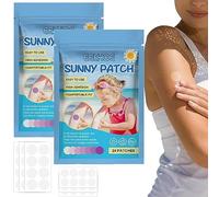 48 Pieces Autocollants Uv Sunny Patch pour Crème Solaire, Patchs de Détection Uv pour Enfant, Patchs de Détection Uv pour Enfant Et Adultes, Protect and Care for Your Family's Skin Against Sunburn