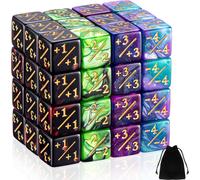 48 Pièces Compteurs De Dés Jeton Dés Dés D6 Dés De Fidélité De Cube Avec 2 Sacs De Rangement Compatible Avec Mtg,Ccg,Accessoire De Jeu De Cartes,4 Styles