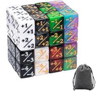 48 pièces compteurs de dés MTG D6 à Double Valeur en 8 Couleurs avec Sac de Rangement Accessoires compatibles Magic The Gathering CCG JDR dés jeton pour Carte Magic stratégie Fantasy Jeux de rôle
