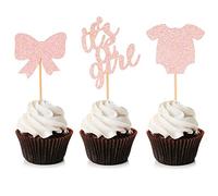 48 pièces de décoration de petit gâteau fille vêtements de bébé arc sélection de gâteau décorations de fête d'anniversaire de douche de bébé