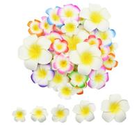 48 pièces de fleurs de Plumeria artificielles de couleurs mélangées, bouquet de fleurs en mousse réalistes, fleurs de frangipanier hawaïen Lei pour bricolage, mariage, fête Aloha hawaïenne d'été
