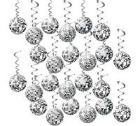 48 Pièces Decoration Disco Anniversaire, Déco disco Fête, Décoration de Fête Suspendue Spiral, Décorations de Fête Disco Rétro, pour Rock Disco Boogie Hippie des Années 70