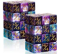 48 Pièces Dés de Compteurs Dés à Jeton Dés D6 Dés de Compteur de Cube de Fidélité avec Sacs de Rangement Compatible avec MTG, CCG, Accessoire de Jeu de Cartes, 2 Styles