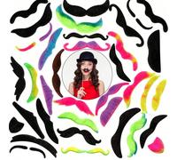 48 pièces Ensemble de fausses moustaches auto-adhésives : fausses moustaches colorées et amusantes, convenant pour les carnavals, les costumes de pirates et de détectives, les bals masqués, les fêtes
