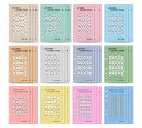 48 Pièces Enveloppe Budget A6 Classeur Budget Planner 12 Défi de l'économie d'argent avec 1€ | 2€ | 5€ | 10€ | 15€ | 20€ | 25€ | 30€ | 30 Jours | 26 Semaines | 52 Semaines | 100 Jours