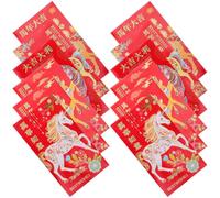 48 Pièces Enveloppes Rouges Chinoises Papier 2026 Année du Cheval | Design Zodiaque Détaillé, Présentation Festive pour Nouvel An Chinois, Mariages et Réunions Familiales