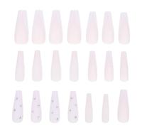 48 Pièces Faux Ongles Longs à Presser Style Classique, Pp | French Manucure Autocollant, Faux Ongles de Salon, Décor Délicat pour Femmes, Résistant à Déformation