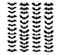 48 Pieces Halloween Indoor Wall Stickers - Luminous Eyes Bat Decals